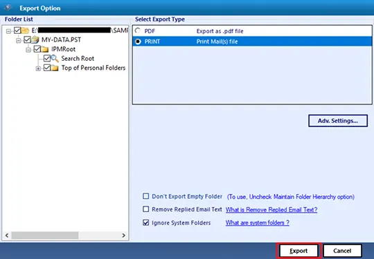 Save and Print PST Emails with Attachments