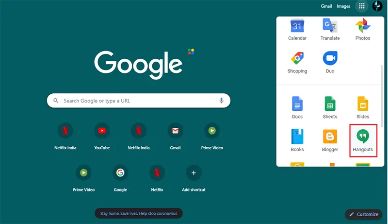 Google Hangout open