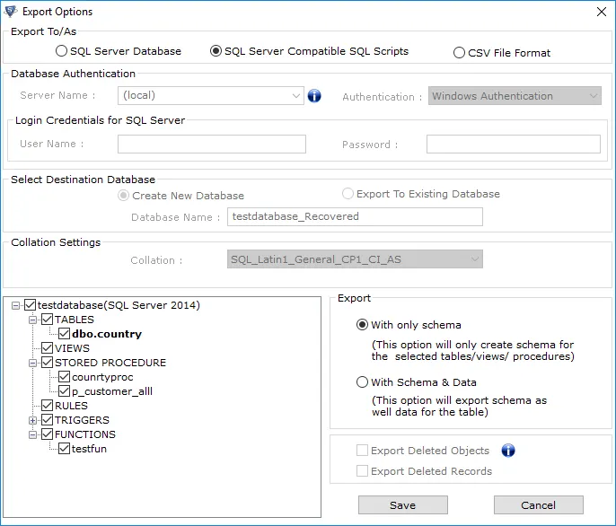choose file format