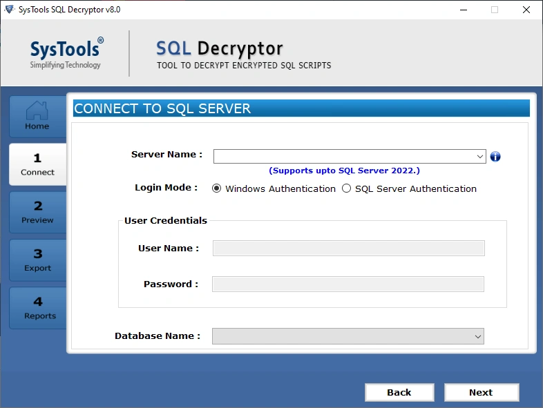 select database