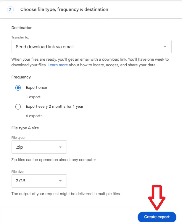 export files from Google Drive