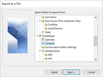 PST Contacts to CSV