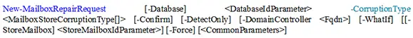 Cmd to repair Database Corruption in Exchange 2010