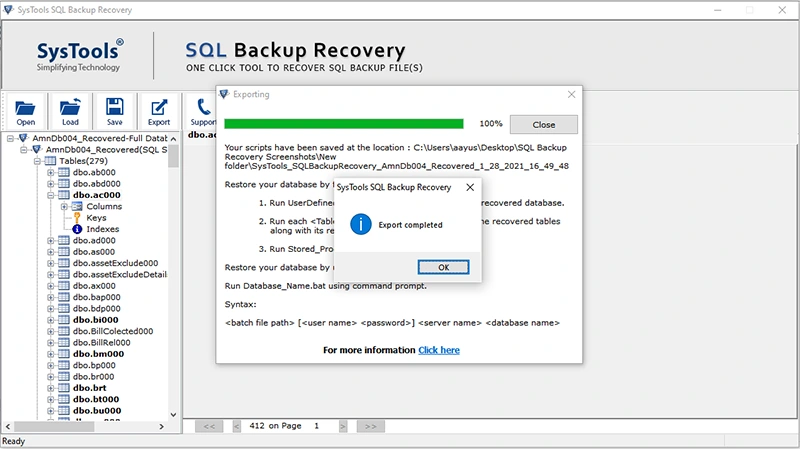 export all data