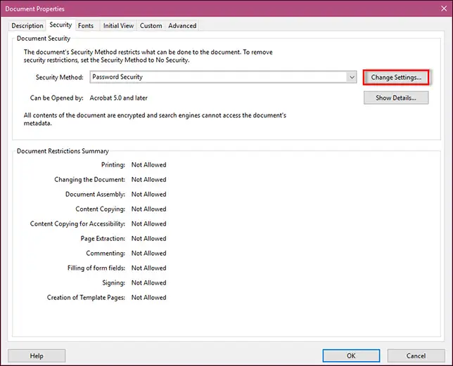 Change Settings