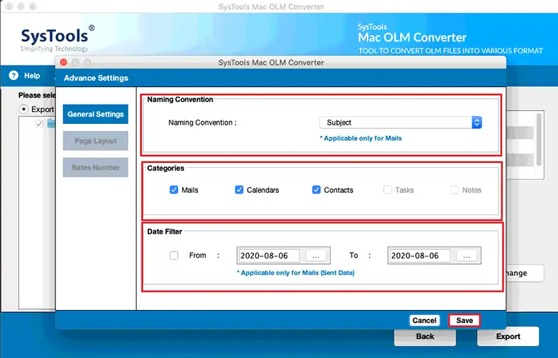 EML Advance Settings