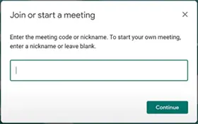 Enter meeting id