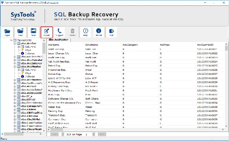 Restore .bak File