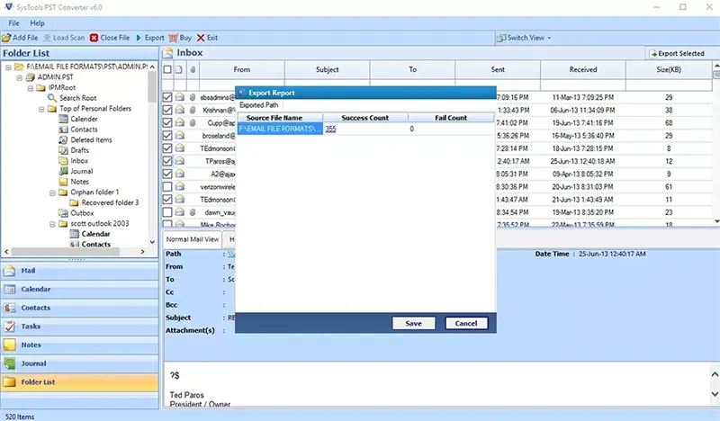 export outlook pst file