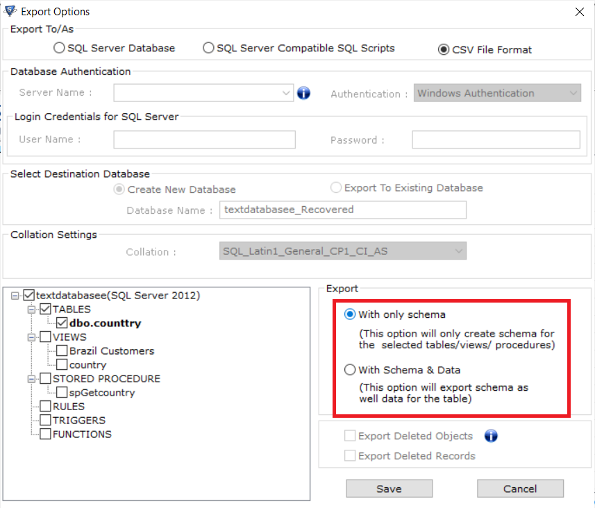 select schema