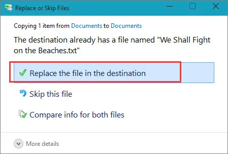 replace file