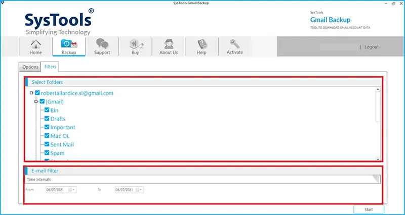 Filter to Export Gmail Emails to PST