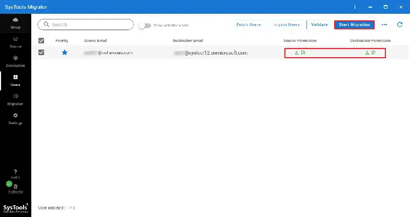 click start migration button