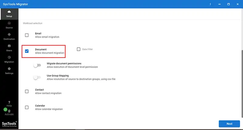 click documents option