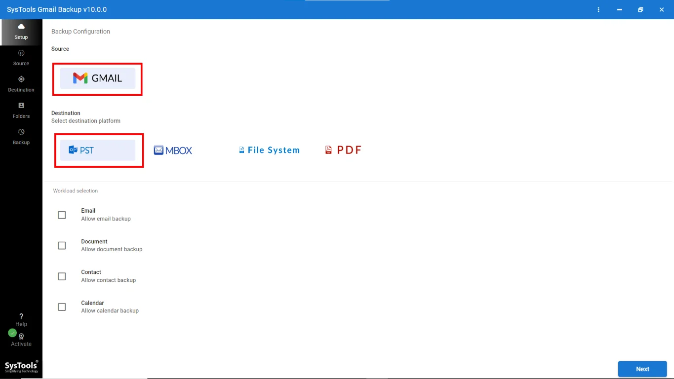 choose the format to export in outlook