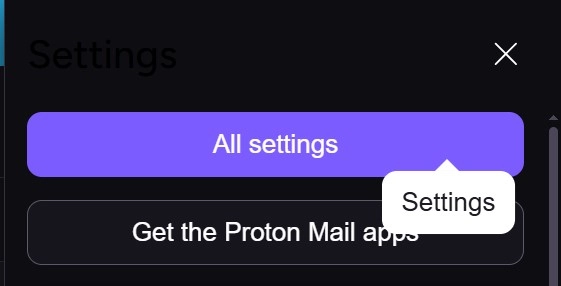 Go to settings to start Gmail to ProtonMail migration