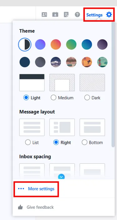 More Settings