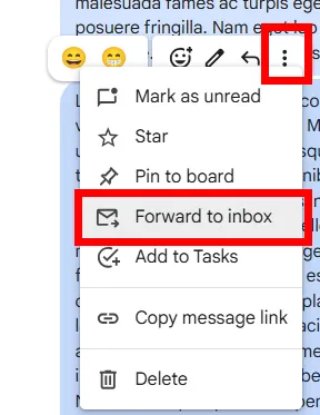 Forward to inbox