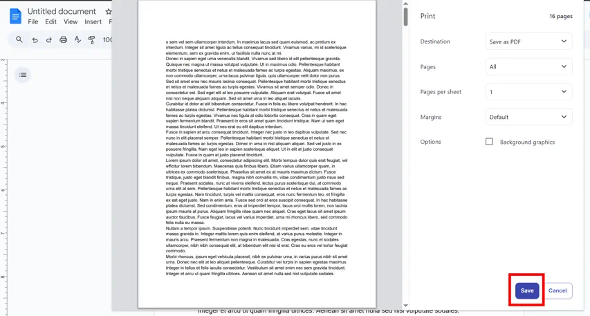 Save as PDF