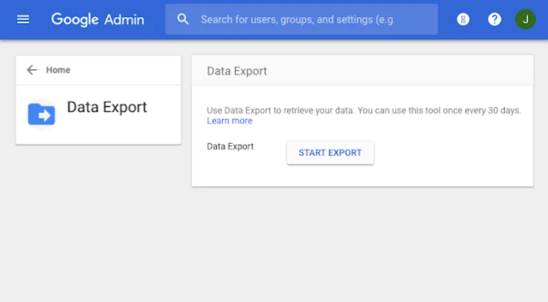 click start export button