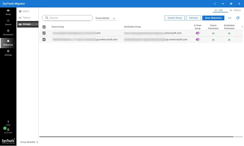 step7 of migrating teams to new tenant
