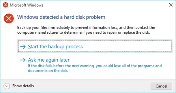 Backup error