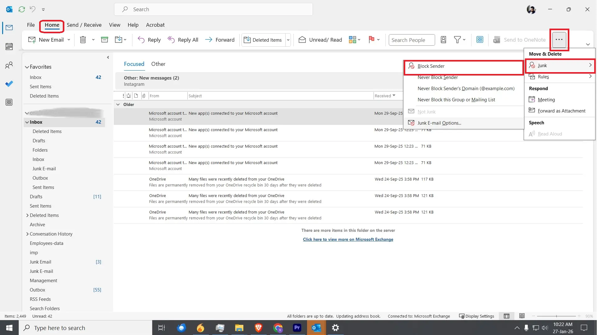How to Block Email Address in Outlook