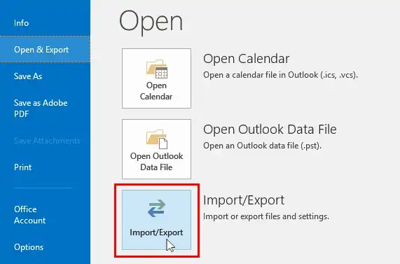 open Outlook