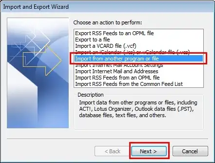 Import file from another program or file