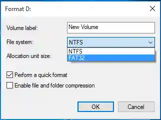 external hard drive to FAT32