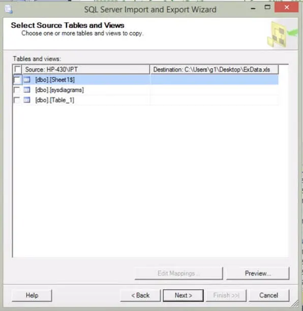 Export Data from MDF to Excel