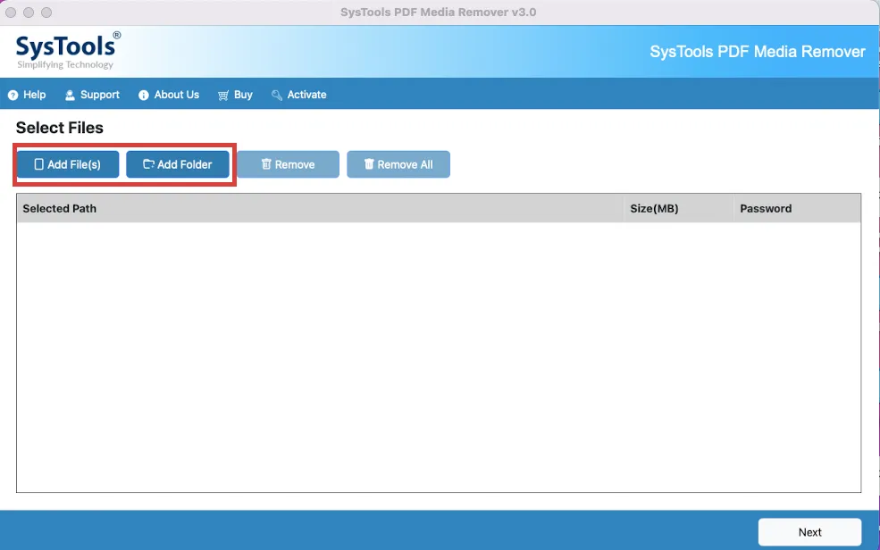 add files button