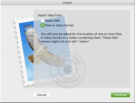 select files in mbox format