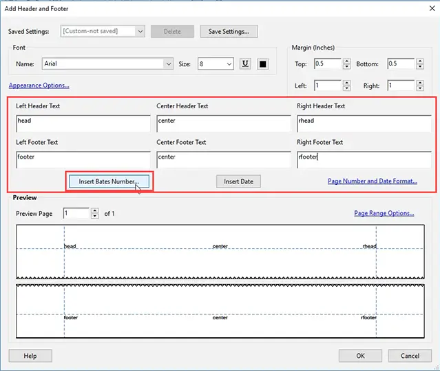 Click Insert page number option