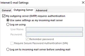select authentication setting
