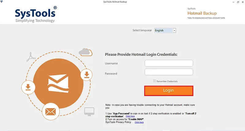 enter hotmail id and password