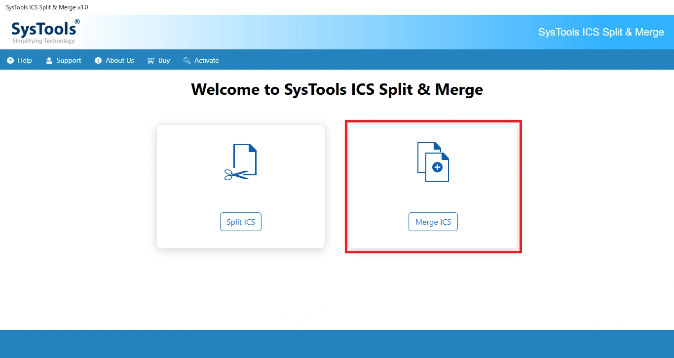 choose merge ics files