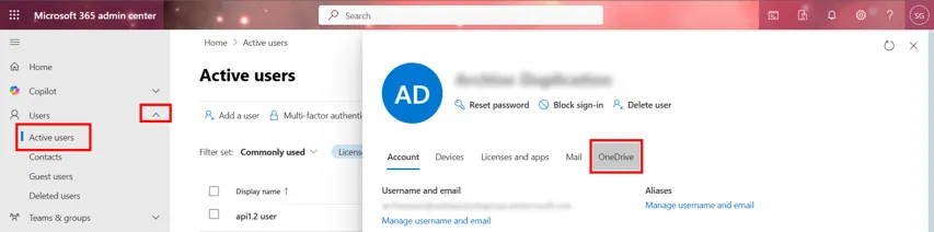 grand access to another user's OneDrive