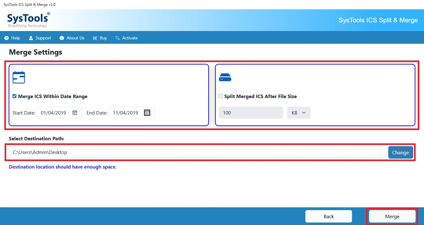 choose merge options 