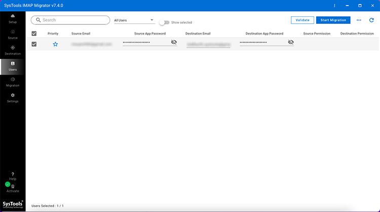 Imported User List