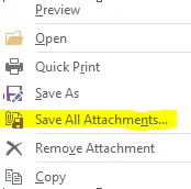 save all attachments multiple emails in outlook
