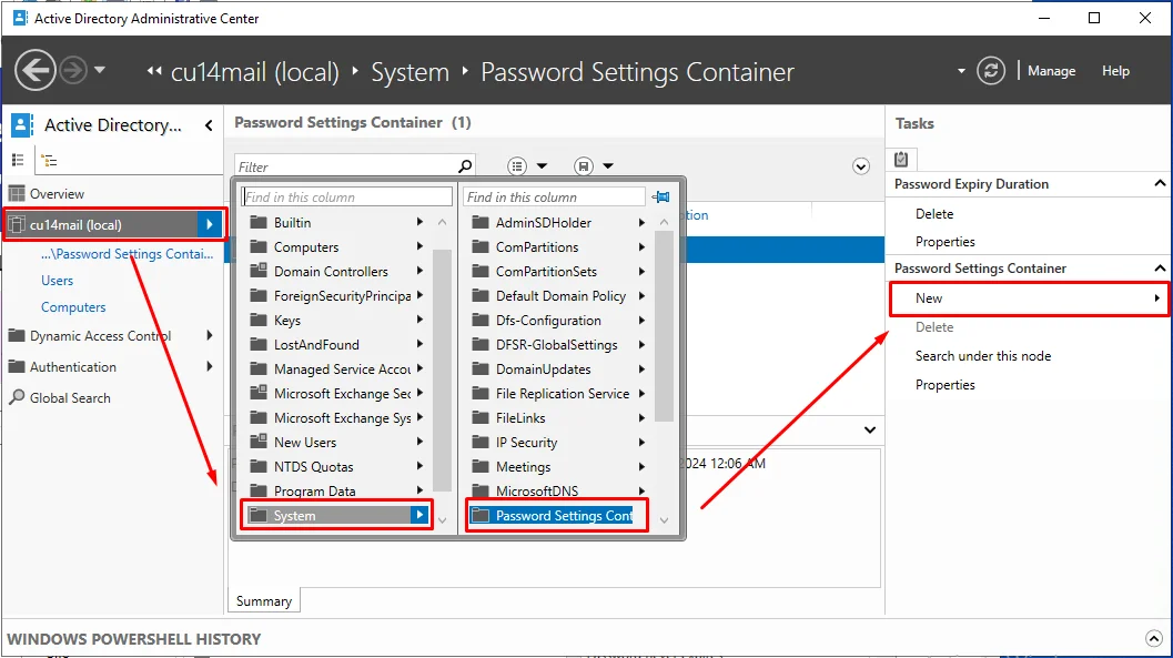 Set User Password Policy