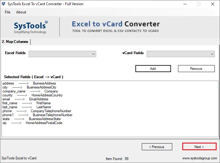 Match Contact Fields