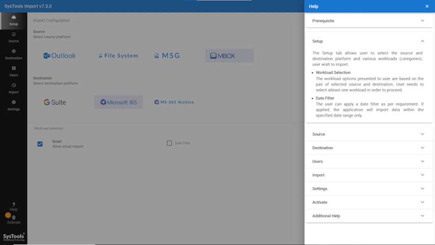 open and run the tool to migrate apple mail to office 365 