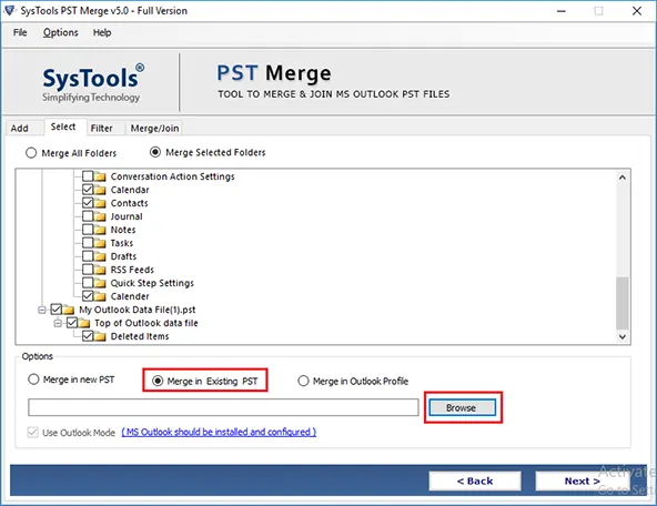 Combine Archive Files with Another PST File