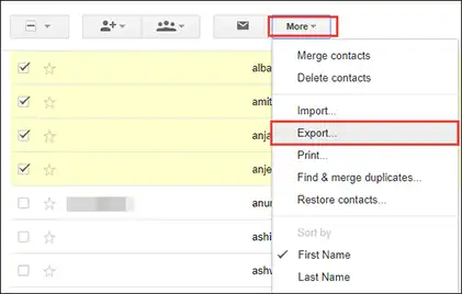 Export option