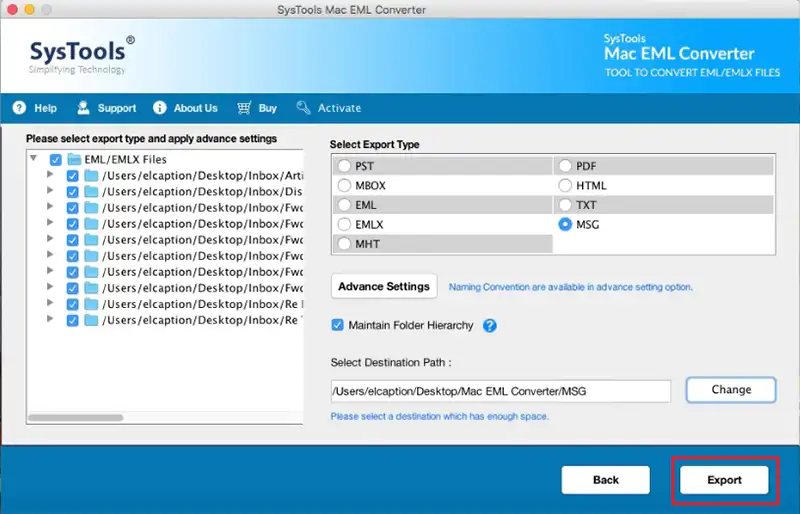 Select MSG option