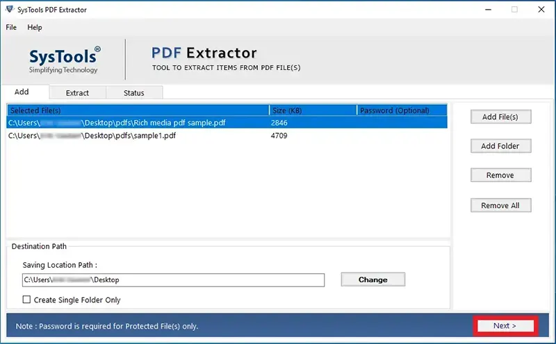 add the pdf files