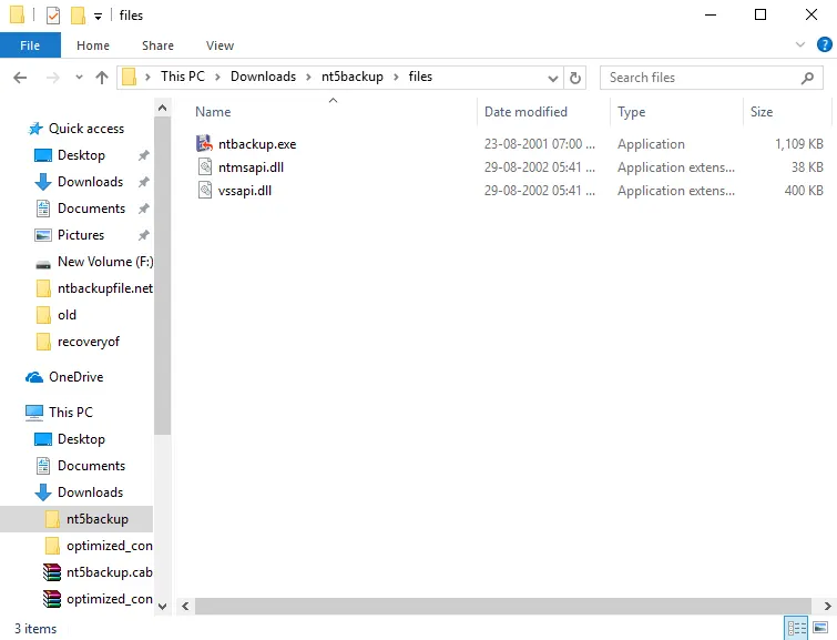 Download NTBackup Utility