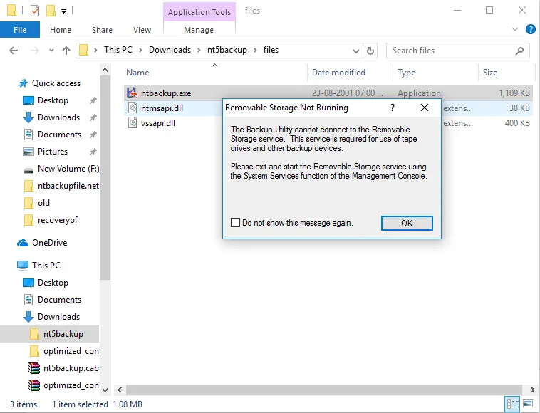 Restore Windows BKF File